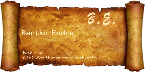 Bartko Endre névjegykártya